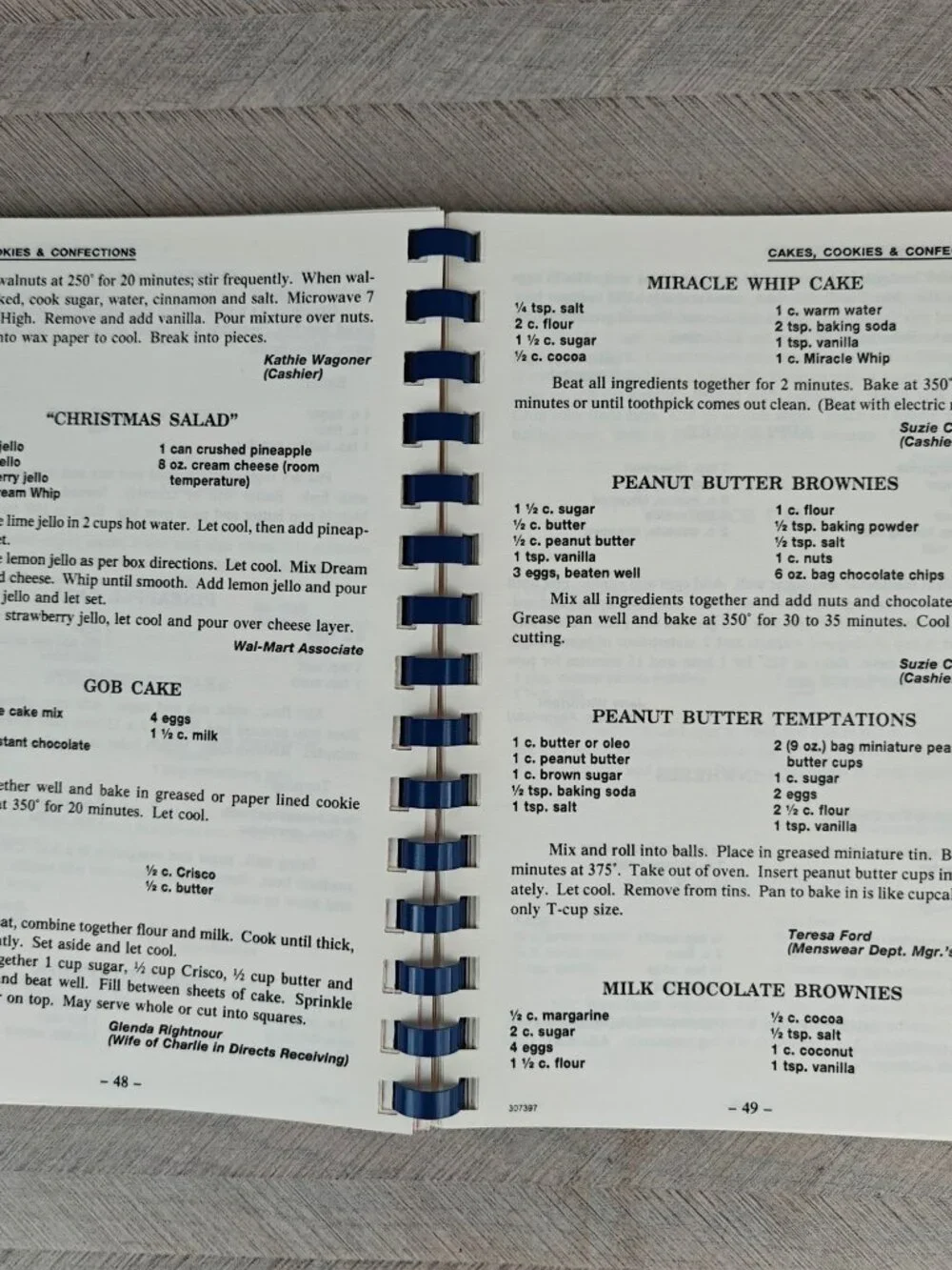 Wal-Mart Proud Cookbook Our Associates Cook Spiral Bound 1997 Community Recipes